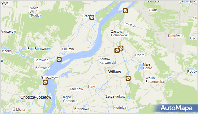 mapa Zastów Karczmiski, Zastów Karczmiski na mapie Targeo