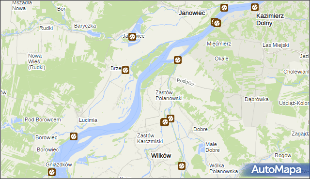 mapa Zastów Polanowski, Zastów Polanowski na mapie Targeo