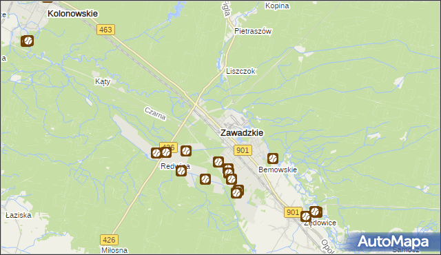 mapa Zawadzkie, Zawadzkie na mapie Targeo