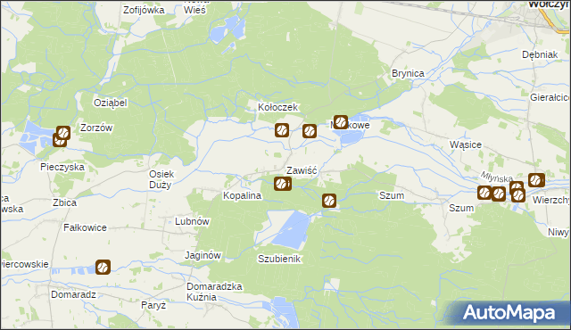 mapa Zawiść, Zawiść na mapie Targeo