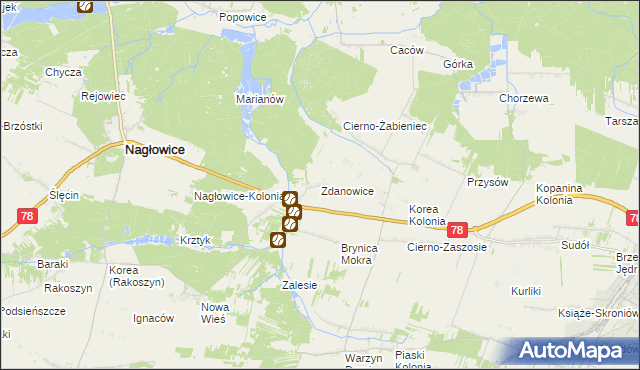 mapa Zdanowice, Zdanowice na mapie Targeo