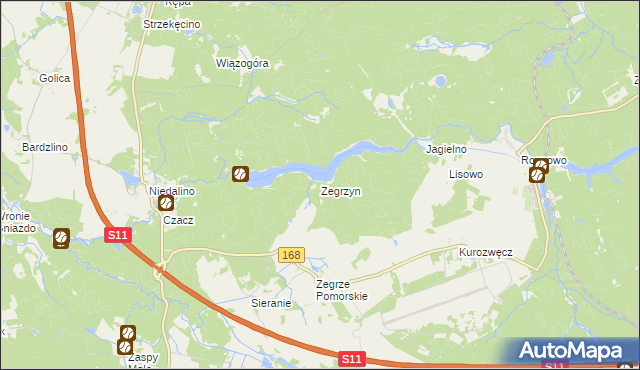 mapa Zegrzyn, Zegrzyn na mapie Targeo