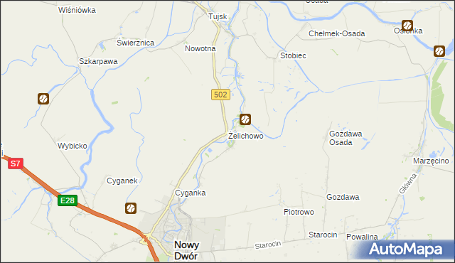 mapa Żelichowo gmina Nowy Dwór Gdański, Żelichowo gmina Nowy Dwór Gdański na mapie Targeo