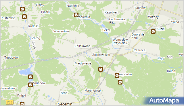 mapa Żelisławiczki, Żelisławiczki na mapie Targeo