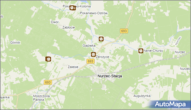 mapa Żerczyce, Żerczyce na mapie Targeo