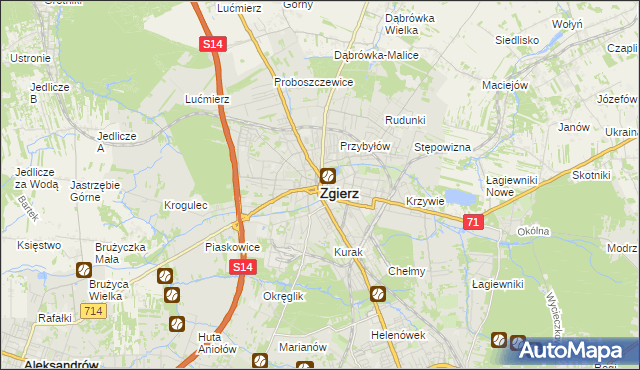 mapa Zgierz, Zgierz na mapie Targeo