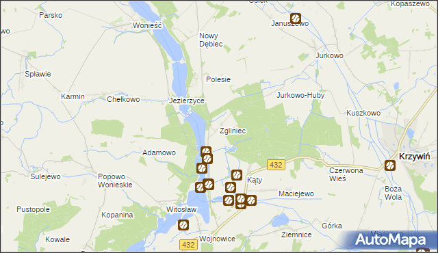 mapa Zgliniec, Zgliniec na mapie Targeo