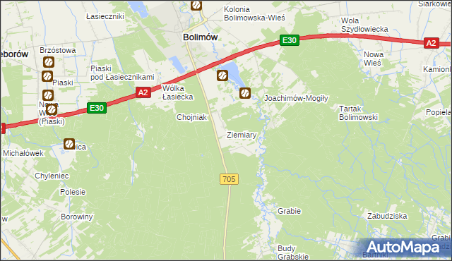 mapa Ziemiary, Ziemiary na mapie Targeo