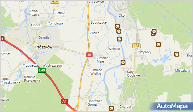 mapa Zimnice Małe, Zimnice Małe na mapie Targeo