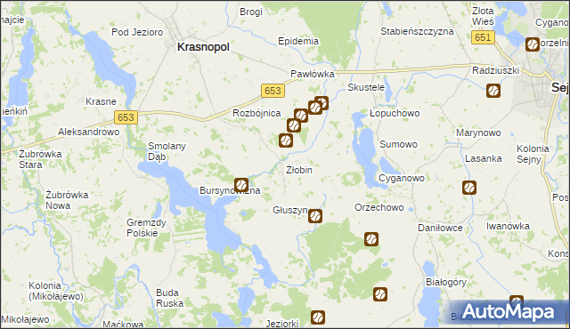 mapa Żłobin, Żłobin na mapie Targeo