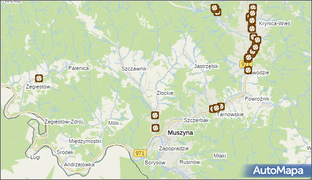 mapa Złockie, Złockie na mapie Targeo