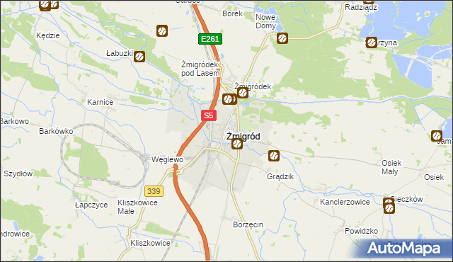 mapa Żmigród, Żmigród na mapie Targeo