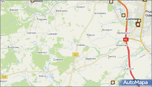 mapa Żuława, Żuława na mapie Targeo
