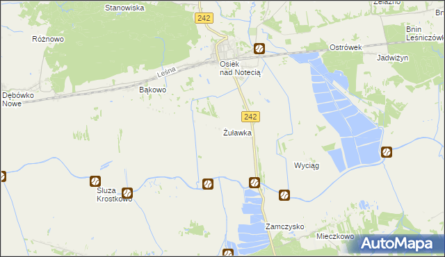 mapa Żuławka gmina Wyrzysk, Żuławka gmina Wyrzysk na mapie Targeo