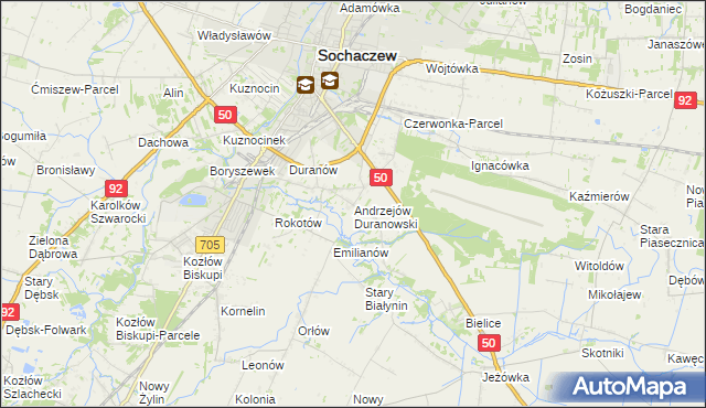 mapa Andrzejów Duranowski, Andrzejów Duranowski na mapie Targeo