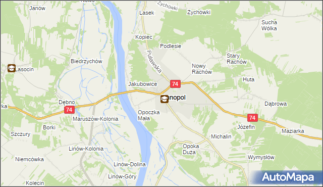 mapa Annopol powiat kraśnicki, Annopol powiat kraśnicki na mapie Targeo