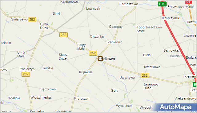 mapa Bądkowo powiat aleksandrowski, Bądkowo powiat aleksandrowski na mapie Targeo