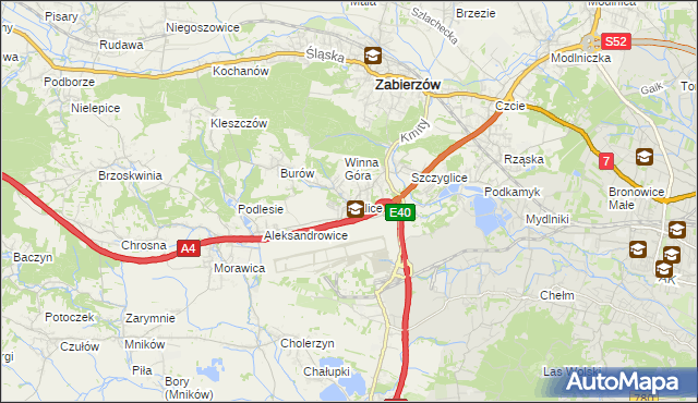 mapa Balice gmina Zabierzów, Balice gmina Zabierzów na mapie Targeo