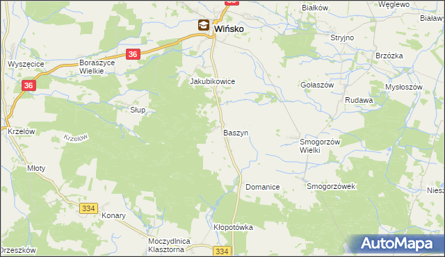 mapa Baszyn, Baszyn na mapie Targeo