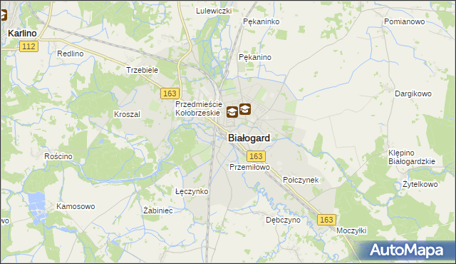 mapa Białogard, Białogard na mapie Targeo