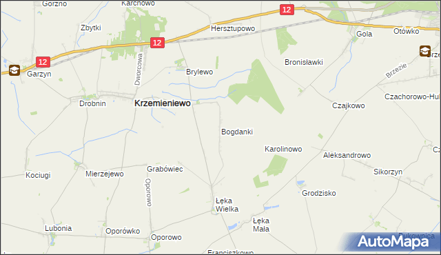 mapa Bogdanki gmina Poniec, Bogdanki gmina Poniec na mapie Targeo