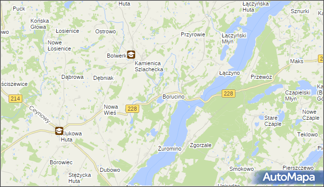 mapa Borucino gmina Stężyca, Borucino gmina Stężyca na mapie Targeo