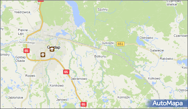 mapa Botkuny, Botkuny na mapie Targeo