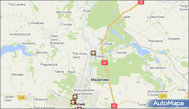 mapa Bratian, Bratian na mapie Targeo