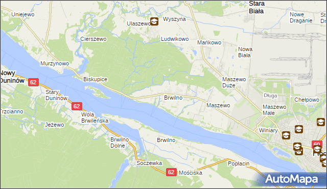 mapa Brwilno gmina Stara Biała, Brwilno gmina Stara Biała na mapie Targeo