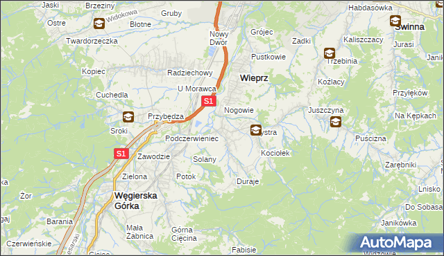 mapa Brzuśnik, Brzuśnik na mapie Targeo