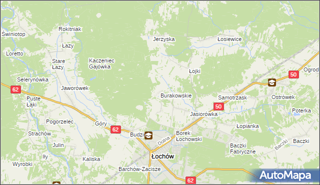 mapa Burakowskie, Burakowskie na mapie Targeo