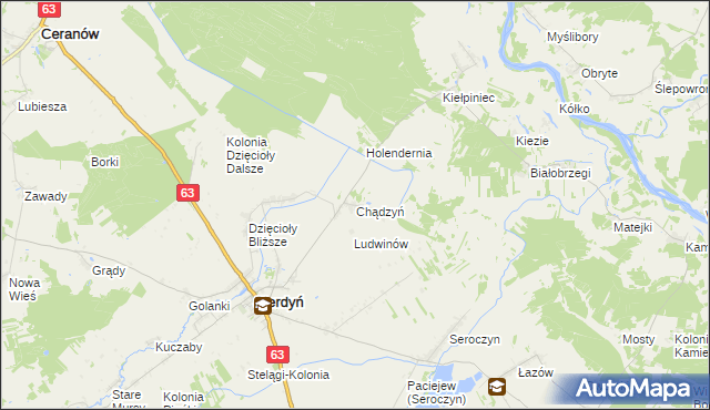 mapa Chądzyń, Chądzyń na mapie Targeo