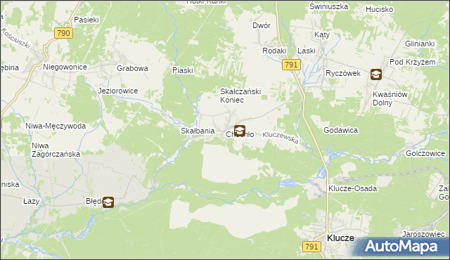 mapa Chechło gmina Klucze, Chechło gmina Klucze na mapie Targeo