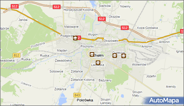 mapa Chełma, Chełm na mapie Targeo