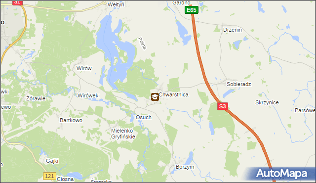 mapa Chwarstnica, Chwarstnica na mapie Targeo
