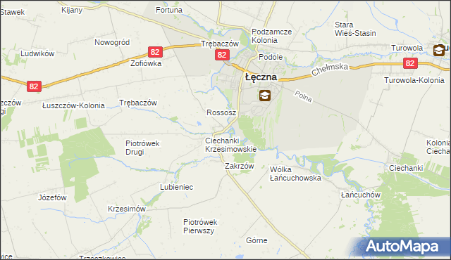 mapa Ciechanki Łęczyńskie, Ciechanki Łęczyńskie na mapie Targeo