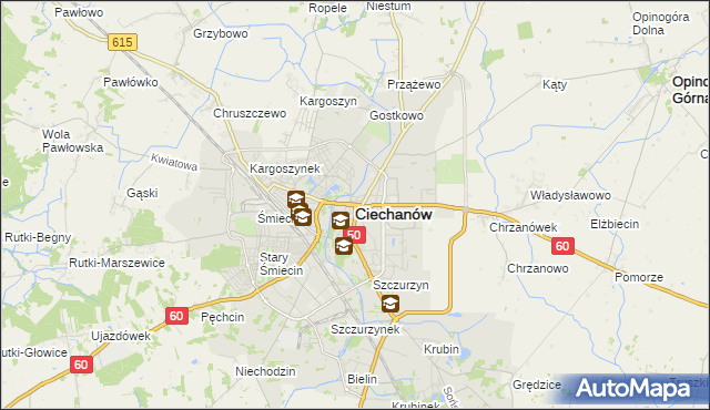 mapa Ciechanów, Ciechanów na mapie Targeo