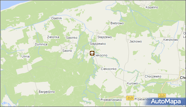 mapa Ciekocino, Ciekocino na mapie Targeo