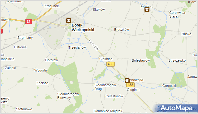 mapa Cielmice, Cielmice na mapie Targeo