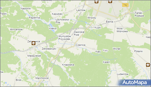 mapa Czarnca, Czarnca na mapie Targeo