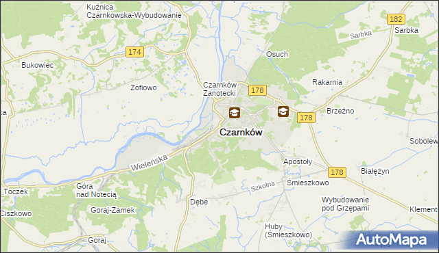 mapa Czarnków, Czarnków na mapie Targeo