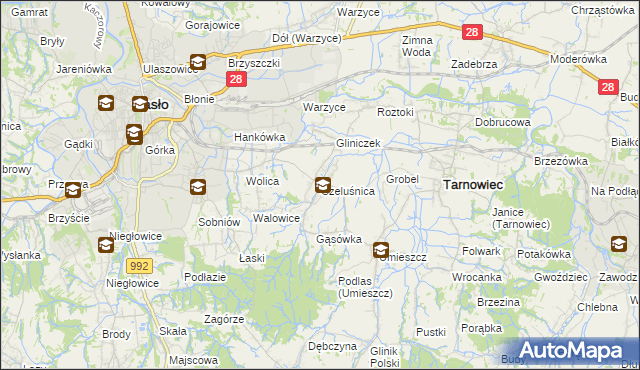 mapa Czeluśnica, Czeluśnica na mapie Targeo