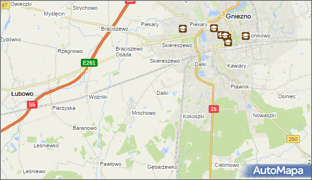 mapa Dalki, Dalki na mapie Targeo