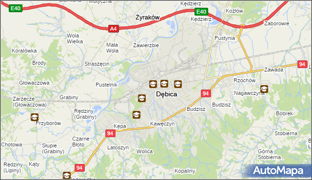 mapa Dębicy, Dębica na mapie Targeo