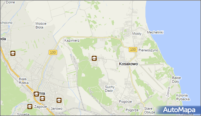 mapa Dębogórze, Dębogórze na mapie Targeo