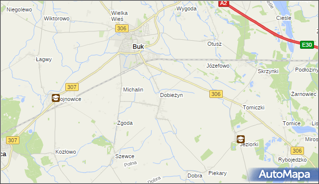 mapa Dobieżyn, Dobieżyn na mapie Targeo