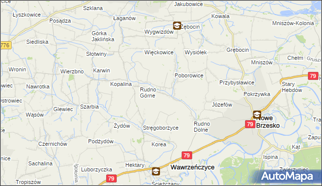 mapa Dobranowice gmina Igołomia-Wawrzeńczyce, Dobranowice gmina Igołomia-Wawrzeńczyce na mapie Targeo