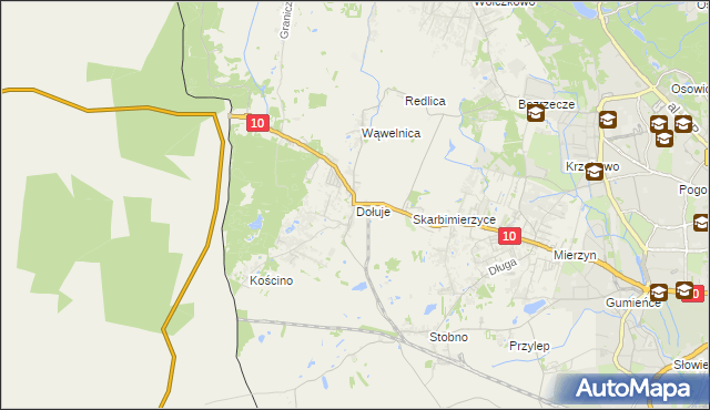 mapa Dołuje, Dołuje na mapie Targeo