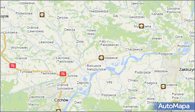 mapa Domosławice, Domosławice na mapie Targeo