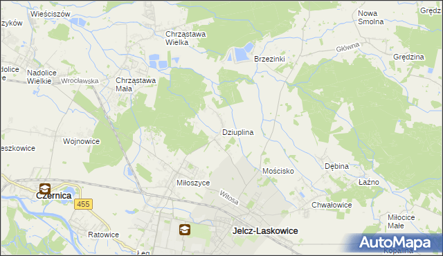 mapa Dziuplina, Dziuplina na mapie Targeo